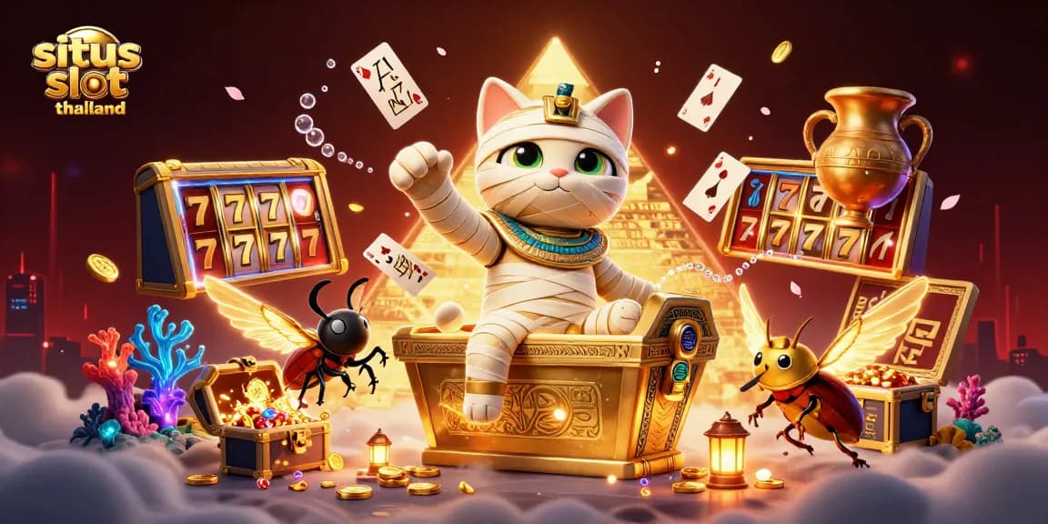 Spin to win big at situs slot thailand with vibrant slots and dramatic casino elements.