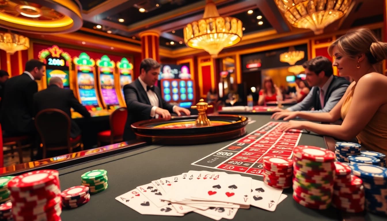 Experience the excitement of LC88 casino with vibrant roulette and poker games