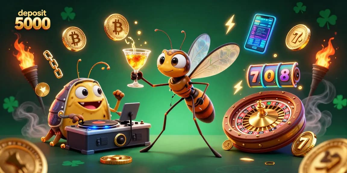 Experience thrilling wins with deposit 5000 slots, featuring vibrant 3D gambling characters and elements.