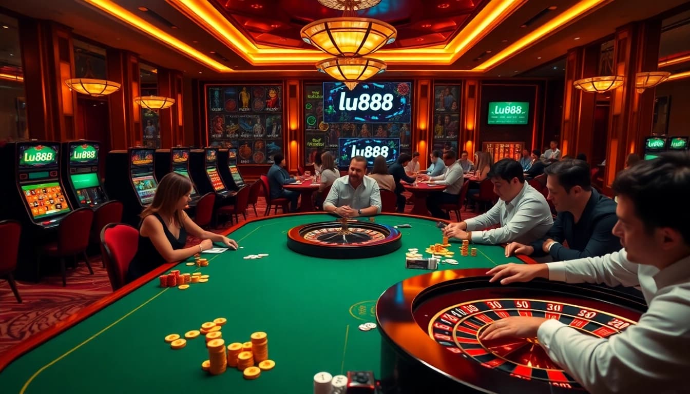 Experience the thrill of winning with lu88 at a vibrant casino table filled with action.