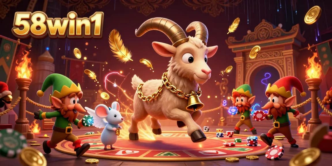 Join the exciting world of 58win1 where Krampus and friends bring casino fun alive with poker chips flying!