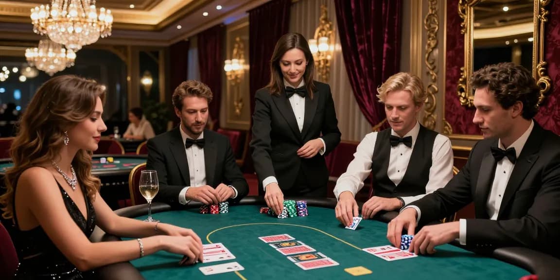 Exciting iwin poker game scene in a lavish casino setting