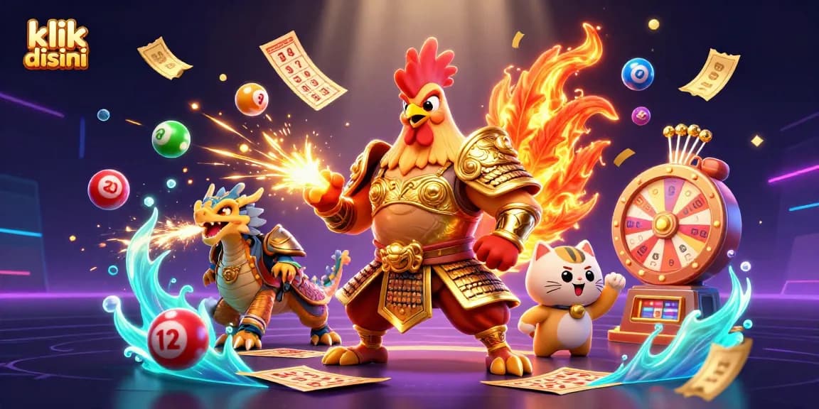 Permainan slot seru dengan "klik disini" untuk menang lebih mudah dalam ilustrasi memikat.