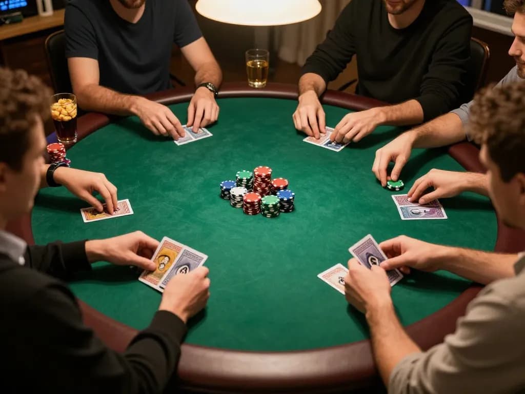 Experience nano banana flash strategy during an exciting home poker game night with friends