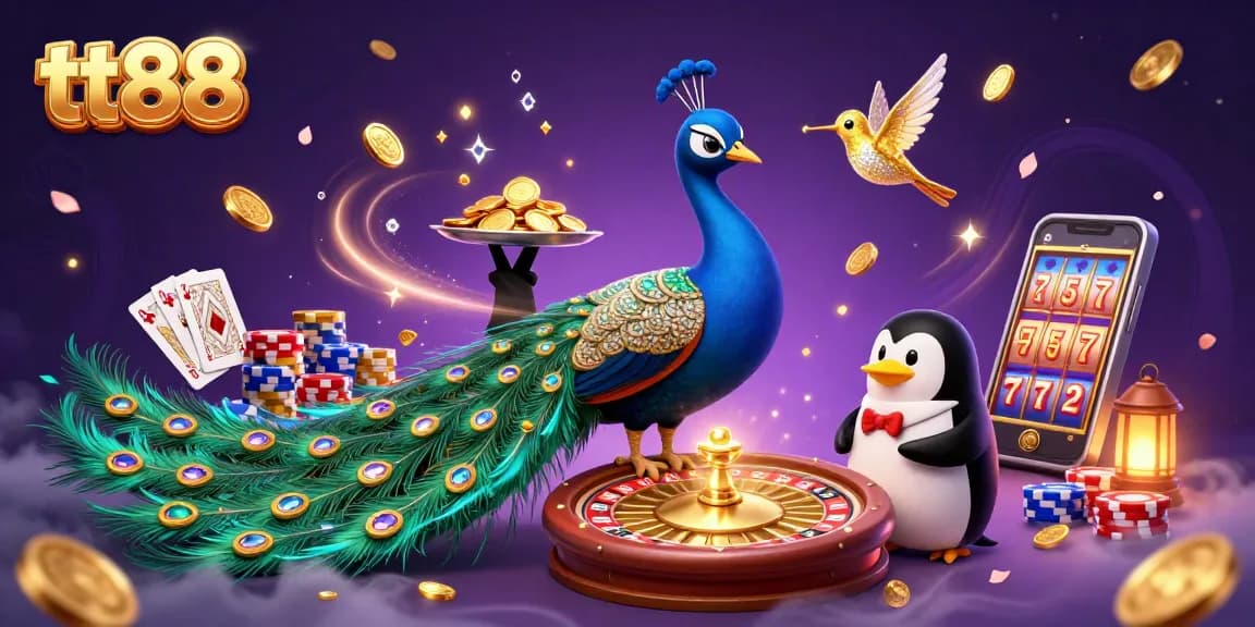 Experience the thrill of gaming at tt88 with vibrant characters and exciting casino elements.