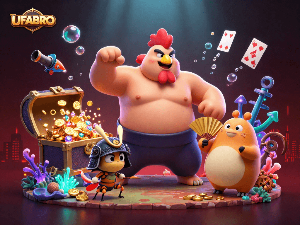 Experience thrilling action with UFABRO as characters dance amidst underwater treasures.