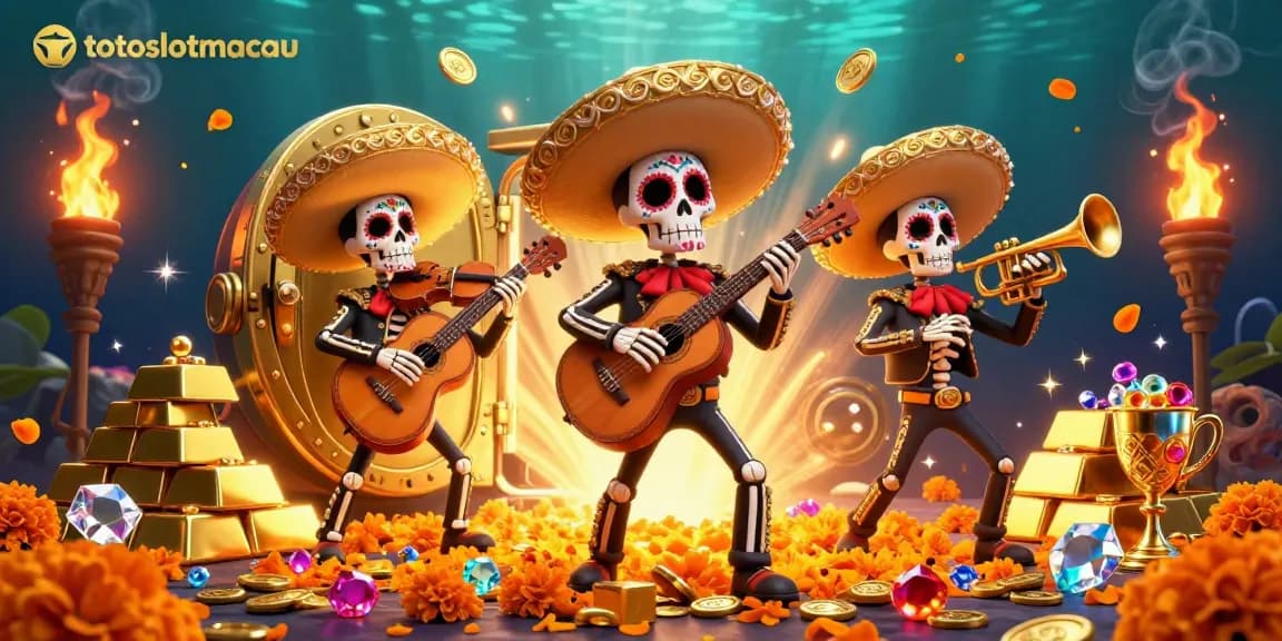 Engage in exciting wins at totoslotmacau with vibrant mariachi skeletons and golden treasures.