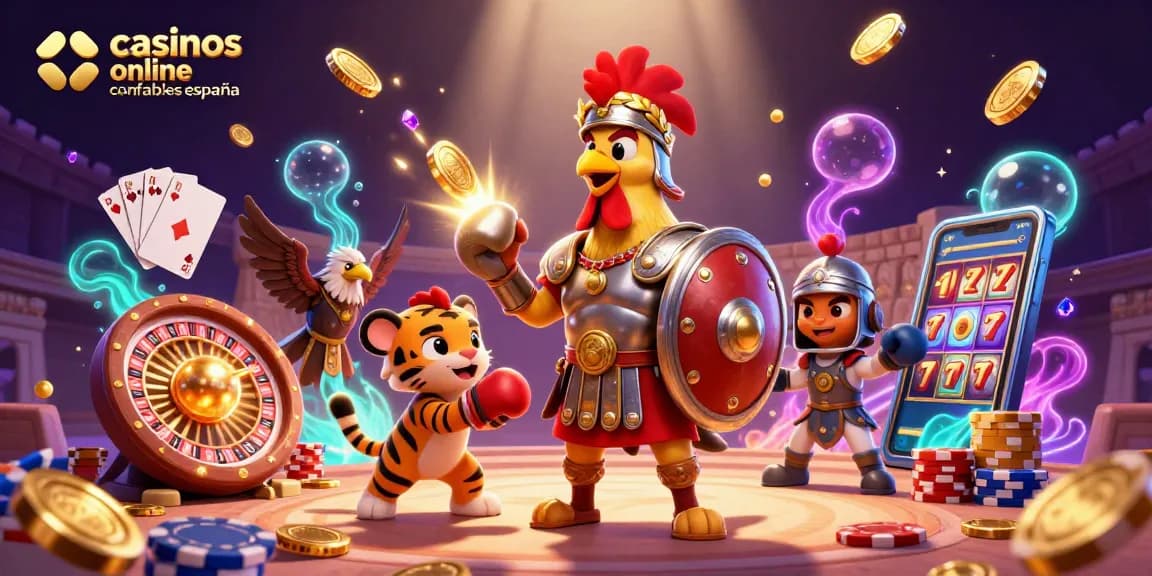 Experience the thrill of casinos online confiables españa with immersive 3D illustrations of game elements.