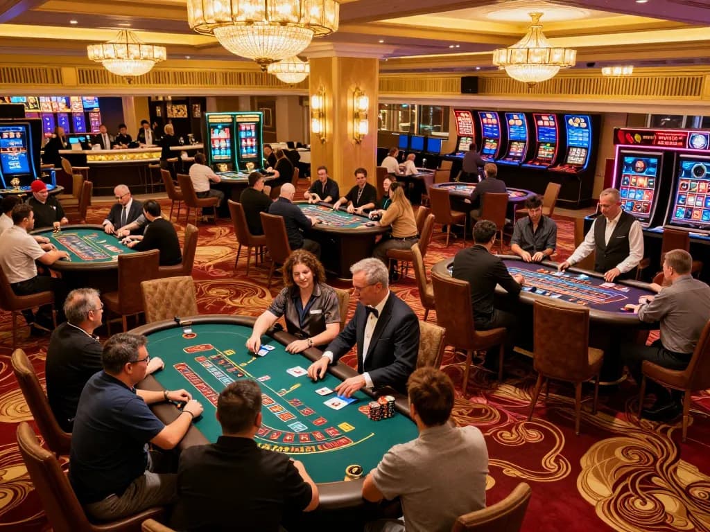 Casinosscope players engaged in blackjack and roulette, showcasing thrilling casino experience.