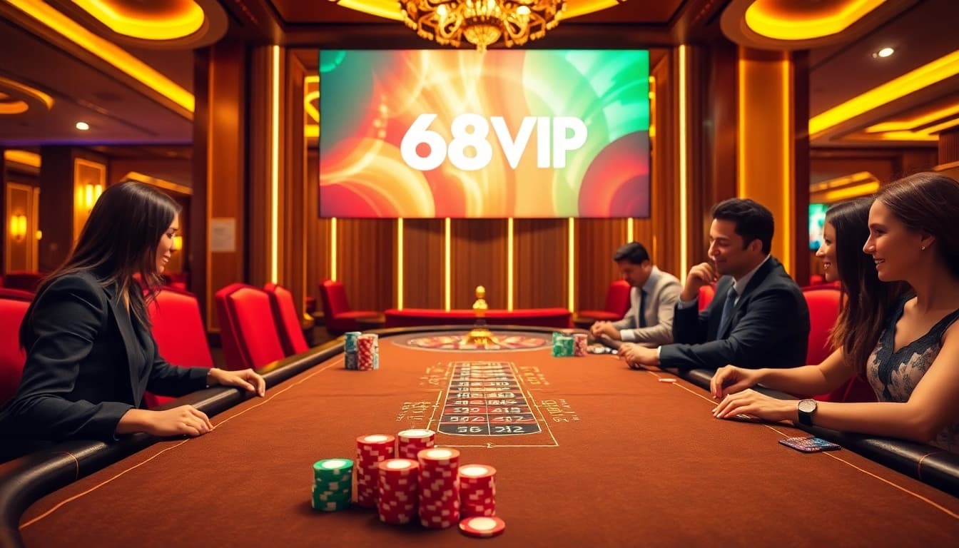 Experience the thrill of gambling at 68VIP with an exciting poker scene.