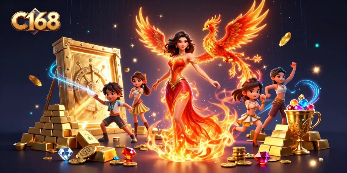 C168 invites players to experience a thrilling casino atmosphere with jackpots, gems, and magical elements.