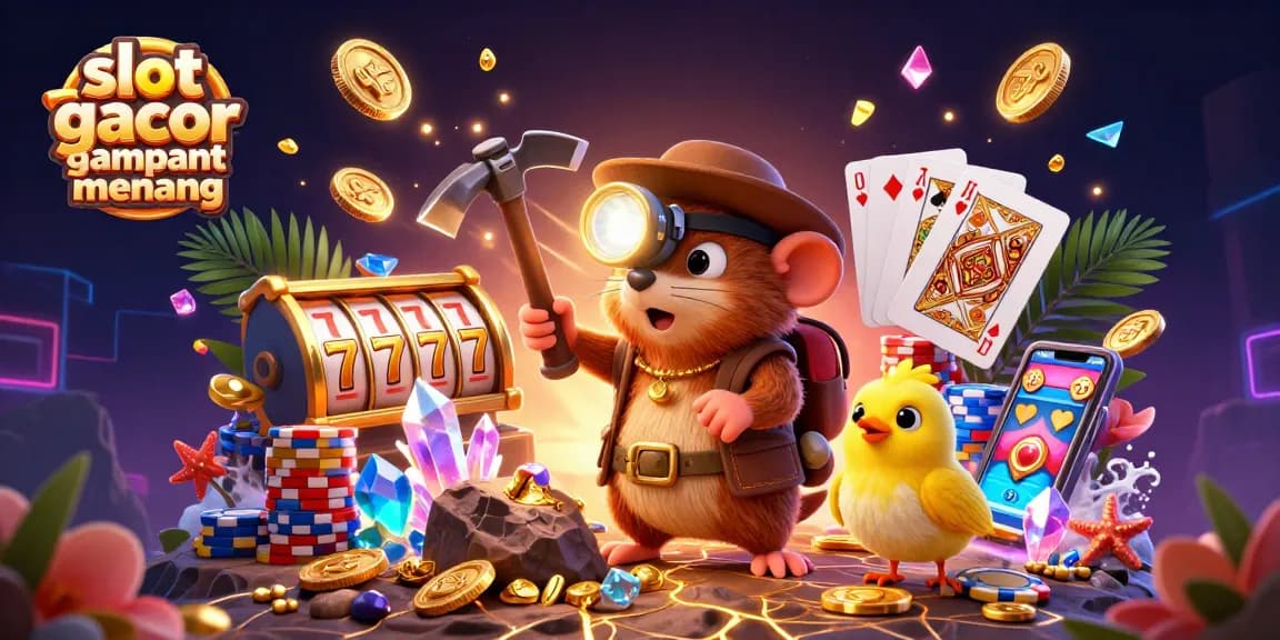 Experience the excitement of slot gacor gampang menang with a treasure hunter mole in dazzling 3D.