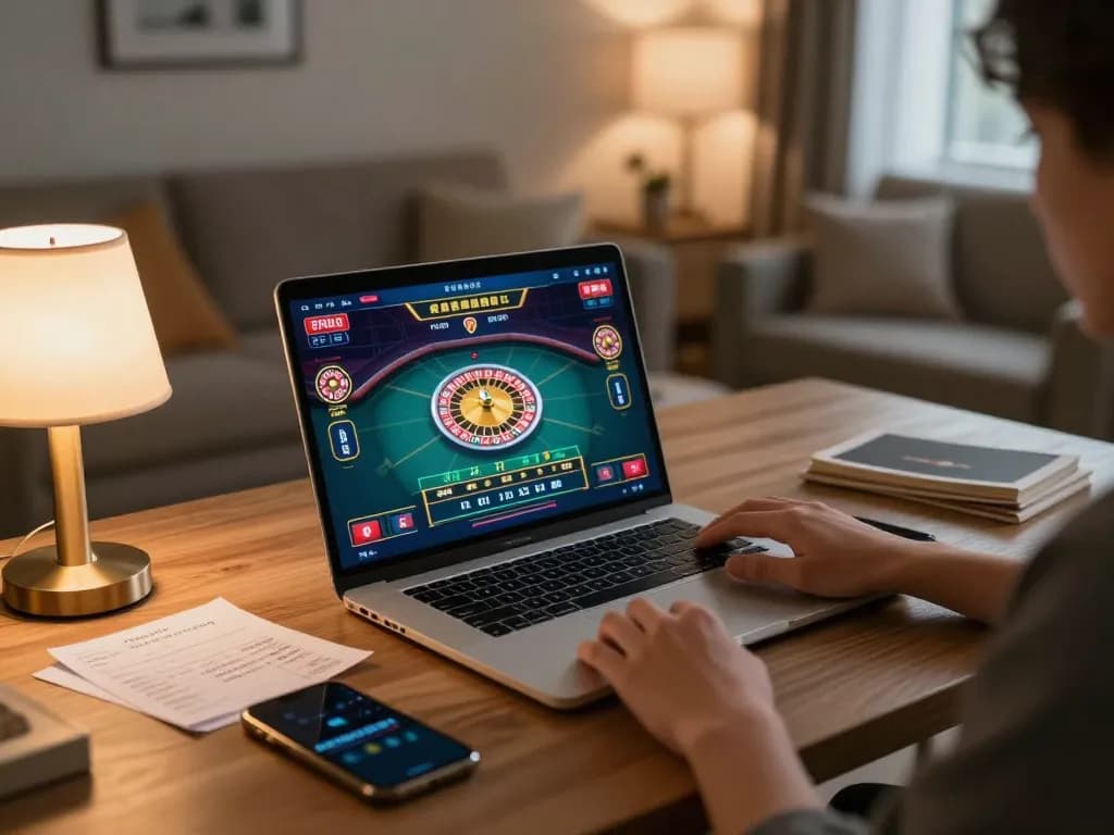 Immerse yourself in the world of 56win with an engaging live dealer game in a cozy home setup.