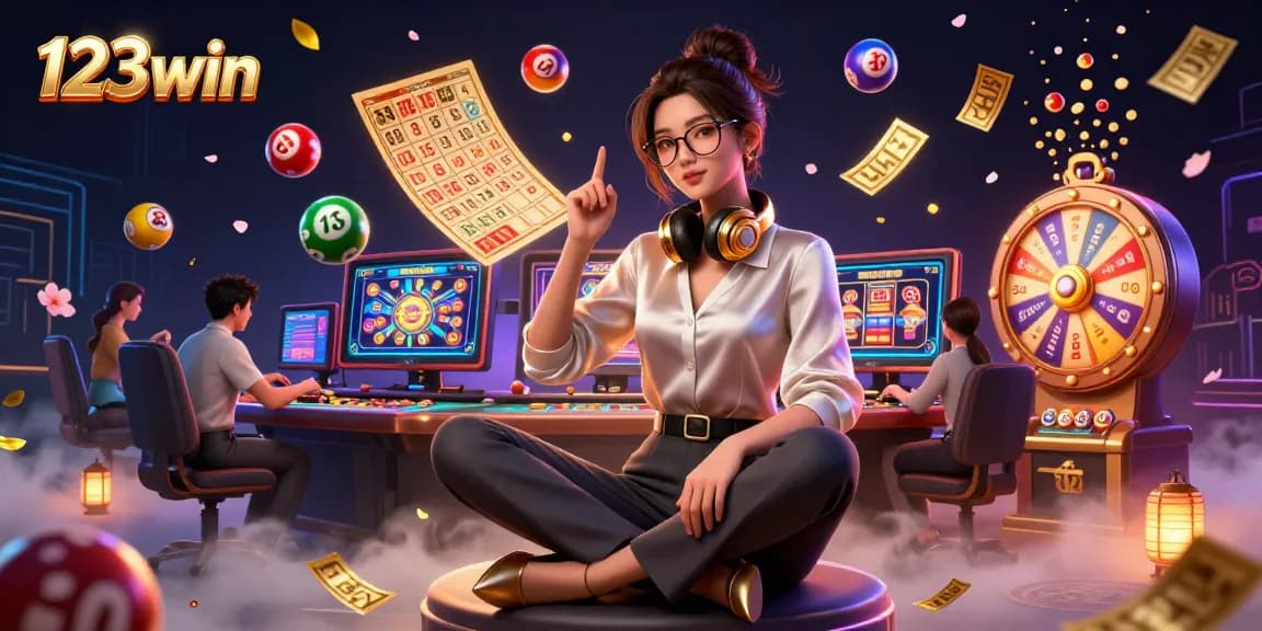 Experience thrilling games at 123win with a stylish professional gamer at a high-tech setup.