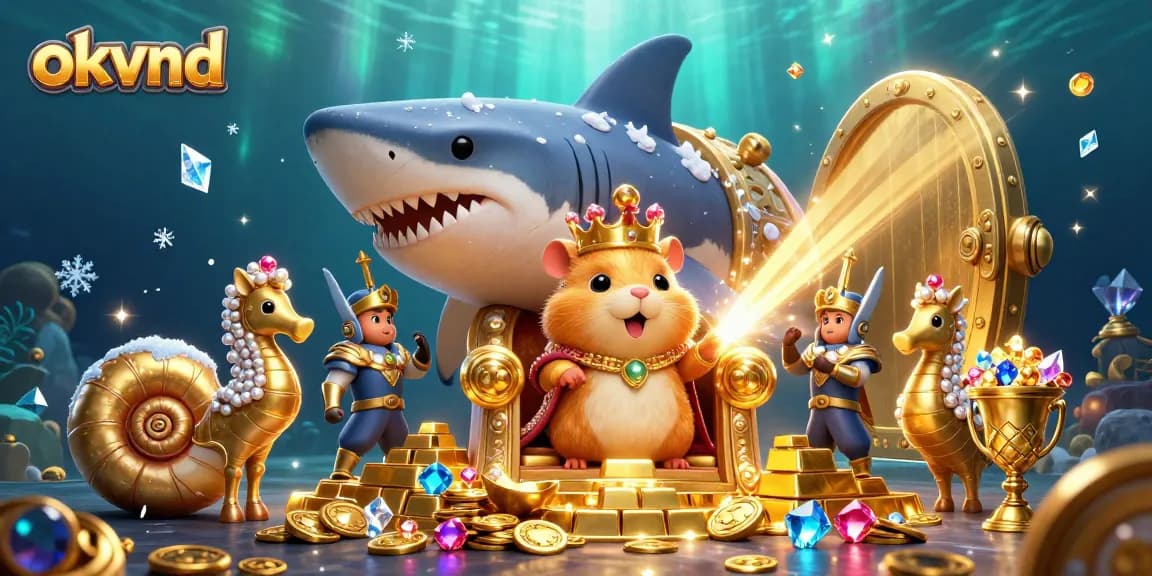 Experience gaming with okvnd in a vibrant underwater casino, featuring riches and adventurous characters.