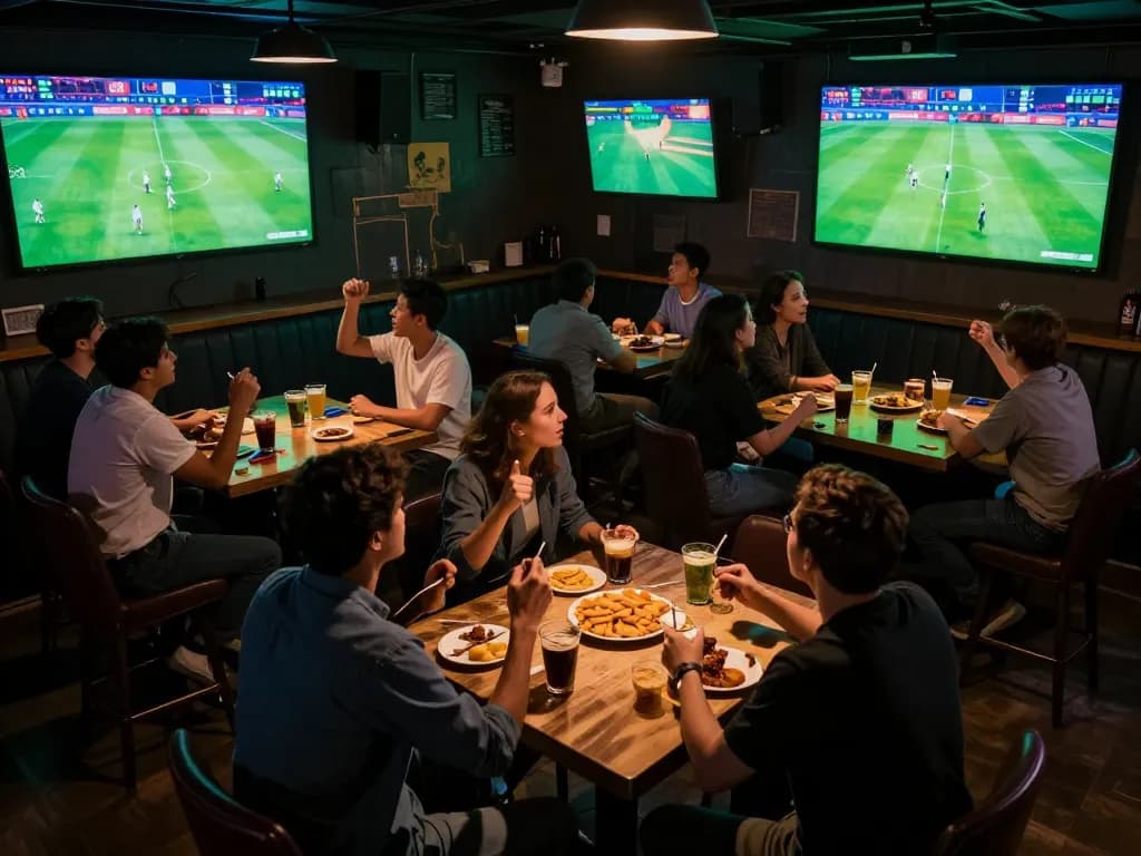 Fans using luongsontv60 for live sports betting while enjoying a match together