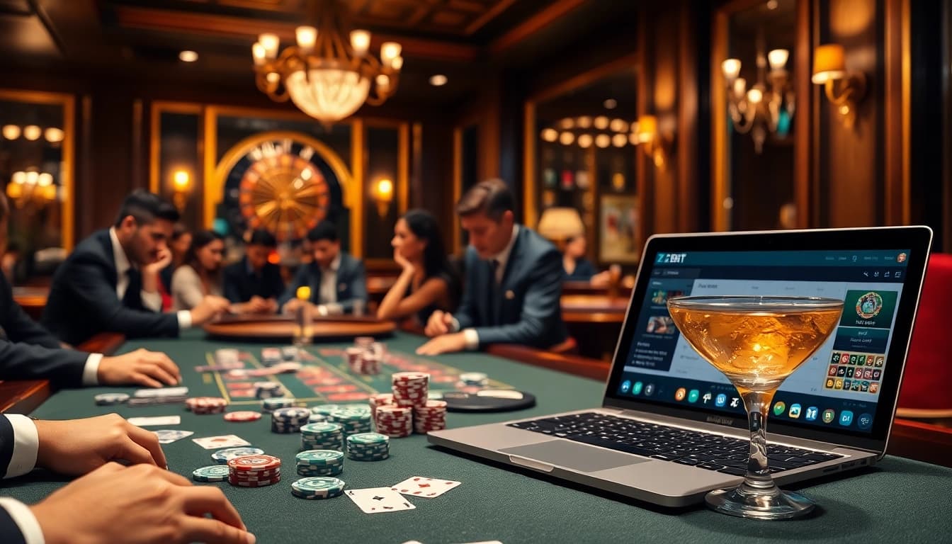 Zbet offers a thrilling gaming experience with vibrant poker chips and an engaging online interface.