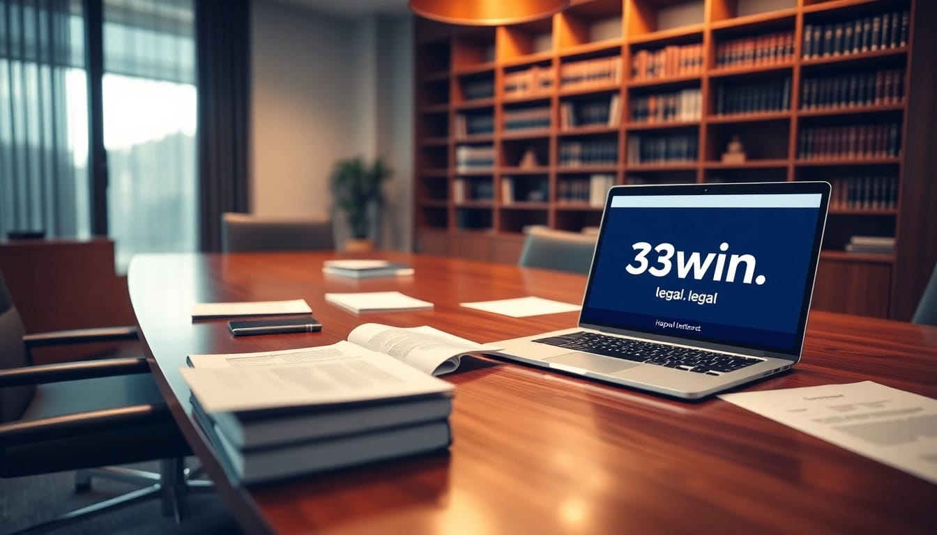 Interior of a professional legal office featuring https://33win.legal/ for enhanced client engagement.