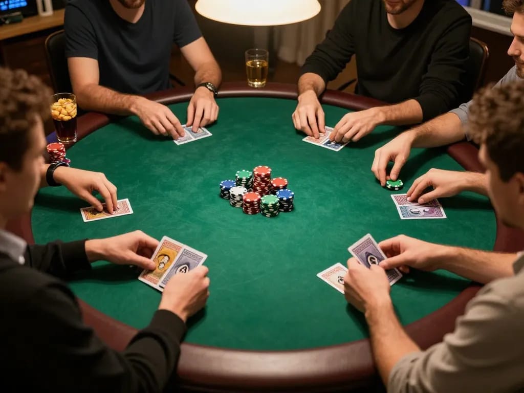 Experience nano banana flash strategy during an exciting home poker game night with friends