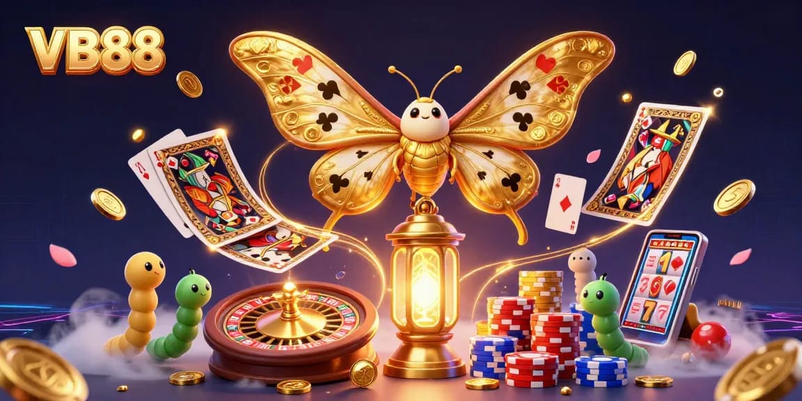 Experience the thrill of winning with VB88 in this vibrant animated casino scene.