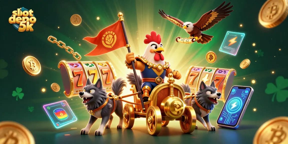 Experience exhilarating wins with slot depo 5k in this vibrant 3D illustration.