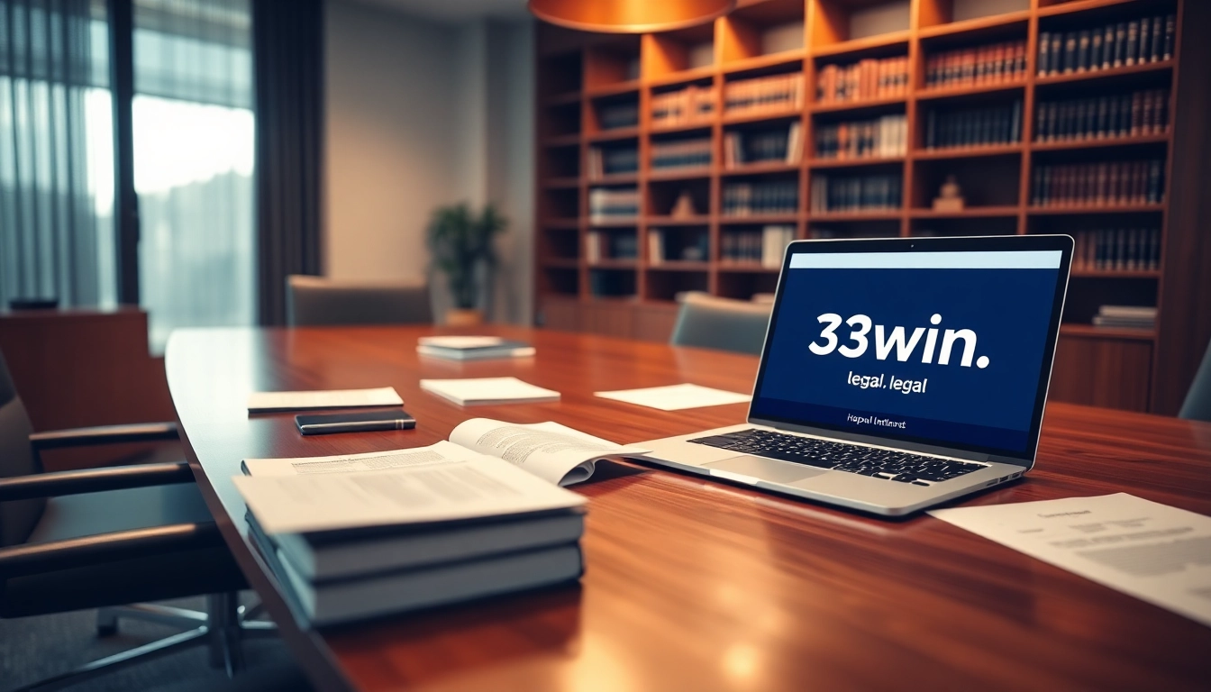 Interior of a professional legal office featuring https://33win.legal/ for enhanced client engagement.
