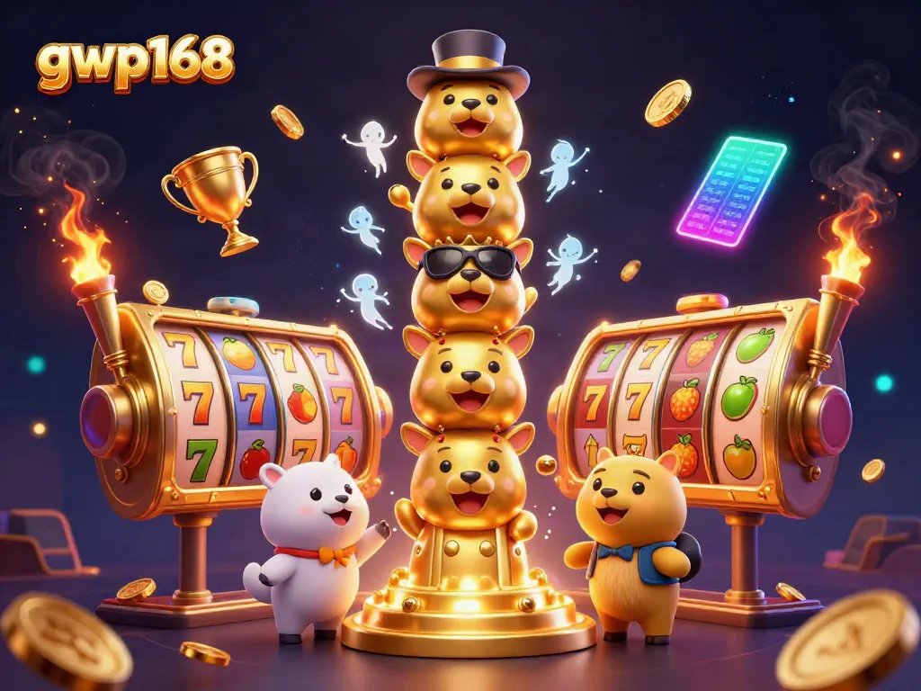Rasakan keseruan bermain di gwp168 dengan simbol slot berkilauan dan totem emas yang bercahaya.