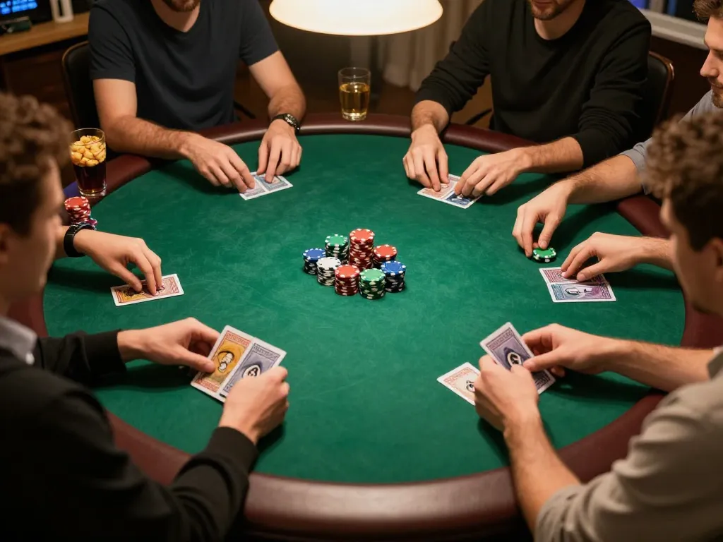 Experience nano banana flash strategy during an exciting home poker game night with friends