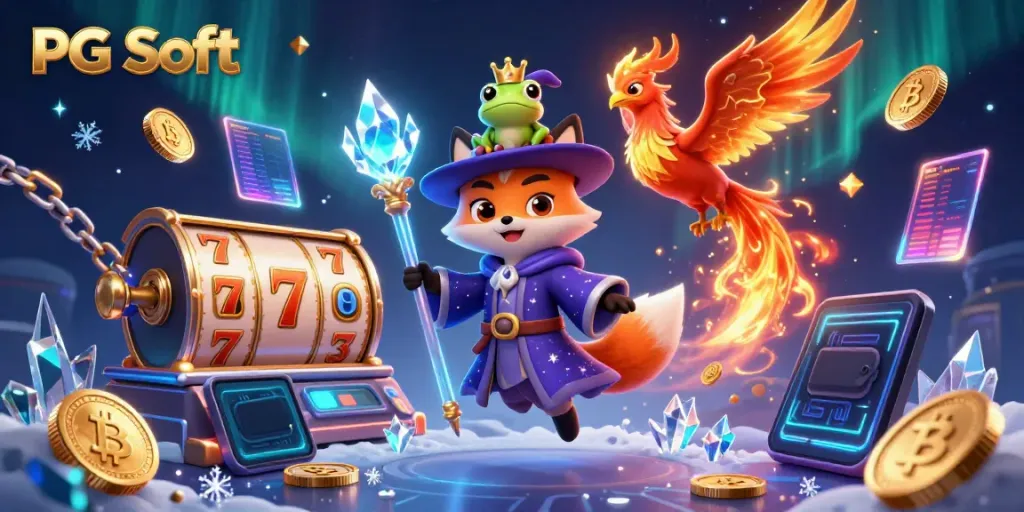 Menangkan jackpot di situs PG Soft dengan penyihir, phoenix, dan simbol slot.
