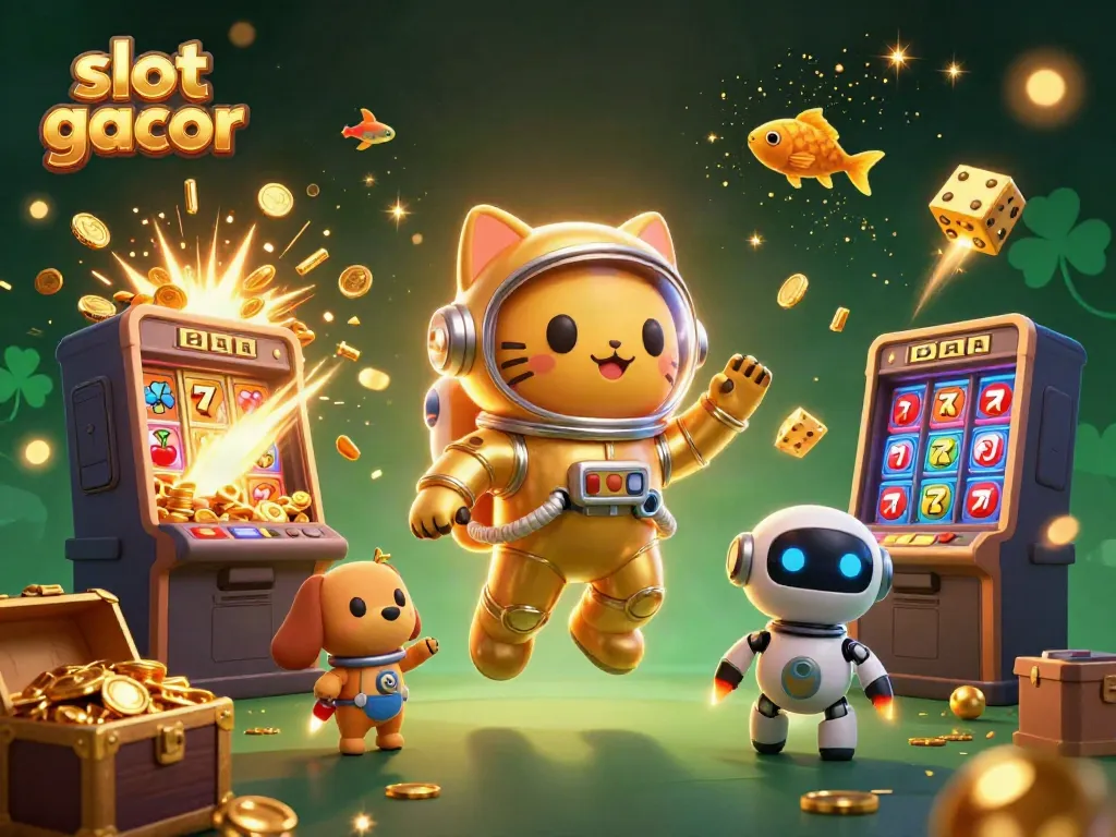 Experience thrilling wins with our slot gacor scene featuring an astronaut cat and jackpot excitement.