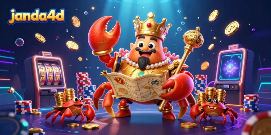 Menangkan jackpot dengan janda4d dan terima harta karun dalam ilustrasi kasino 3D yang megah.