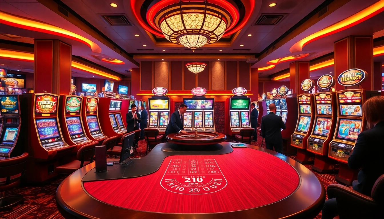 Experience the excitement of 222bd one with engaging casino tables and vibrant slot machines.