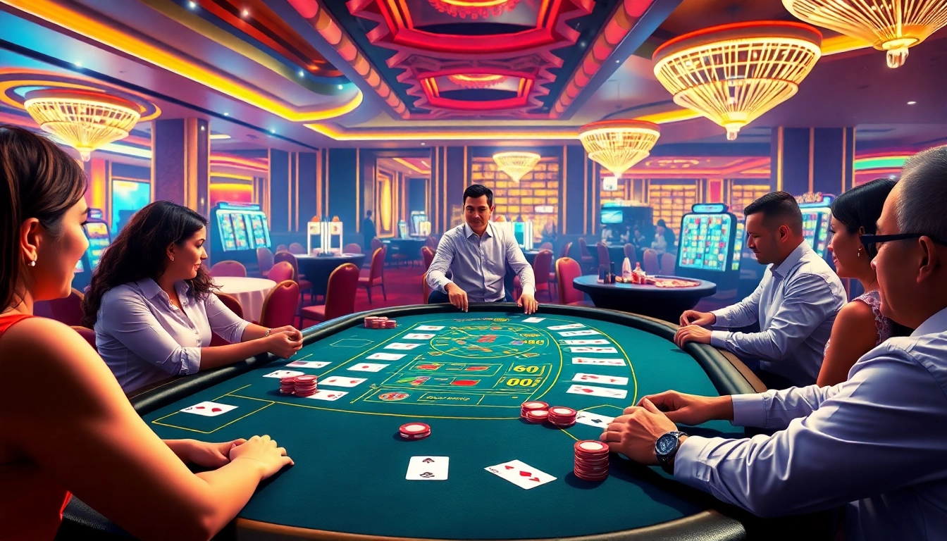 에볼루션 바카라의 흥미진진한 게임 장면을 보여주는 멋진 카지노 테이블.