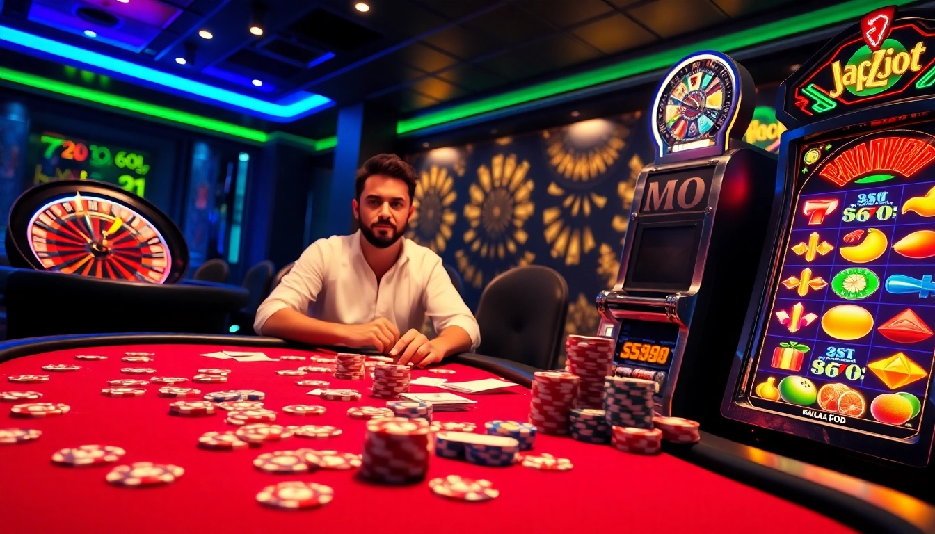 Experience high-stakes gaming at pahala4d with an exciting casino scene of poker and roulette.